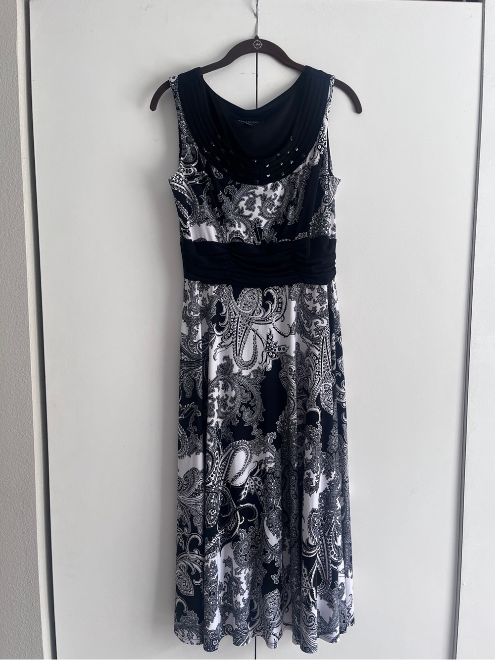Perceptions Black and White Paisley Maxi Dress